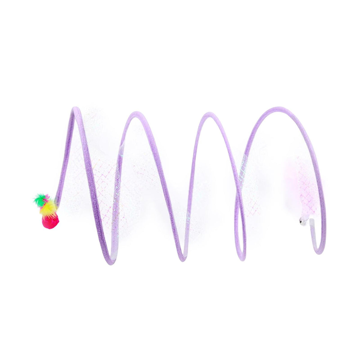 Maxbell Foldable Indoor Cat Tunnel S Type Spring Toy Playing Tent Portable Durable Purple L Mouse