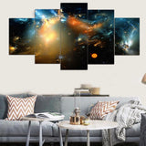 Max Maxb 5Pieces Abstract Decorative Painting Universe Series  Color Milky Way Galaxy