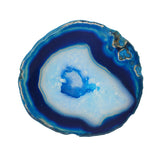 Maxbell 1 Piece 80-100mm Agate Quartz Crystal Slices Coaster Home Ornament Navy blue