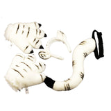 Maxbell Cosplay Tail Set Costume Dress up Animal Themed Parties Gift for Birthday White Tiger 4pcs