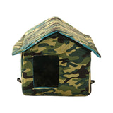 Maxbell Outdoor Cat House Tent Kitty Small Medium Puppy Nest Kitten Hut Cave Pet Bed Square 40x38x35cm