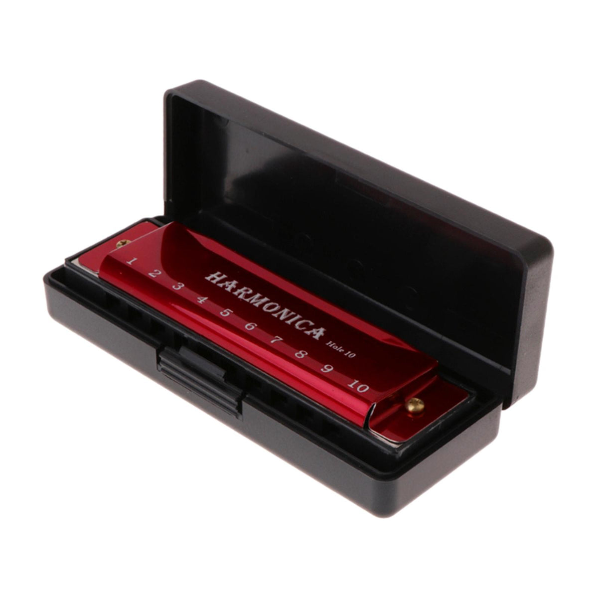 Maxbell Blues Harmonica Diatonic Harp Mouth Organ 10 Hole Musical Instrument Red