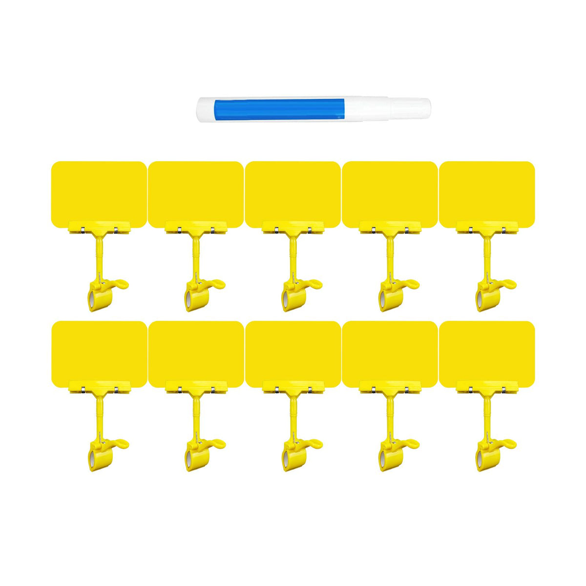 Maxbell Set of 10 Merchandise Retail Display Sign Rotating Clip Adjustable Accessory Yellow