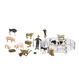 Max Simulation Plastic Farm Animals Model Series with Fence Kids Pretend Toys