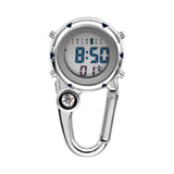 Maxbell Digital Carabiner Watch Clip Unisex Pocket Watch Luminous for Outdoor Sports Blue