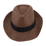 Maxbell Wide Brim Sraw Hat Beach Summer Fedora Classic Panama Hat Bucket Hat 57-58cm Coffee