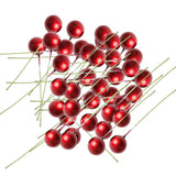 Maxbell 100 Pieces Mini Berries Artificial Foam Flower Fruit Stamens Decor Wine Red