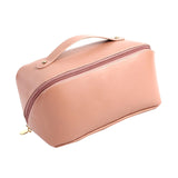 Maxbell Portable Travel Toiletry Bag PU Leather Handbag Waterproof Women Girls pink