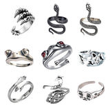 Maxbell 9x Punk Multi Shaped Open Rings Stacking Jewelry for Photography Women