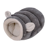 Maxbell Indoor Dog House Semienclosed Cushion Winter Warm Sleep Kennel Cats Bed Nest Gray S