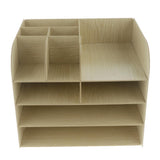 Max Desktop Organizer Office Storage Rack Wood Display Shelf Display yellow