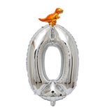 Max Silver Digital Aluminum Film Balloon+Mini Dragon Birthday Party Decor Zero