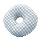 Maxbell O Shaped Ear Piercing Pillow with A Hole Soft for Side Sleepers Relaxation Blue Plaid
