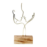 Maxbell Abstract Face Sculpture Creative Couple Statue Ornament Decoration Gold