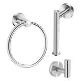 Maxbell 3 Pack Bathroom Towel Rack with Towel Ring Bathroom Accessories for Kitchen silver