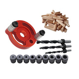 Maxbell Wood Hole Dowel Drill Guide Set 3 Hole Drill Bit Guide Jig Anodized Surface Red