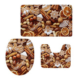 Max 3Pcs Christmas Bathroom Bath Mat Rug Set Toilet Lid Cover C938CP