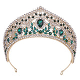 Maxbell Bridal Crown Headpieces Pageant Headpiece for festival Birthday Green