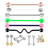 Max 1 Set Nose Lip Tongue Eyebrow Tragus Navel Belly Ring Piercings Jewelry B-13Pcs