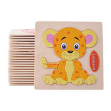 Maxbell 7pcs Kids Wooden Jigsaw Puzzle Shape Puzzles for Boys and Girls Animals