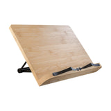 Maxbell Bamboo Book Reading Stand Holder with Different Adjustable Angles Compact Size L