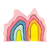 Maxbell Wooden Stacking Blocks Nesting Education Toy for Baby Toddlers Kids coral