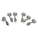 Maxbell 6x Leaf Pinch Bails Clamps Holder Materials for Charm Earring Jewelry Making