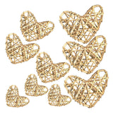 Max 9Pcs Mixed Heart Rattan Wicker Ball Photo Prop Home Decor DIY Trinkets Natural
