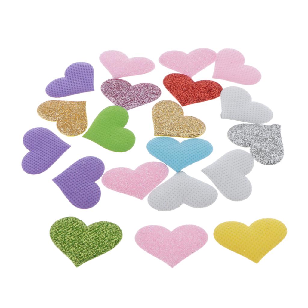 Maxbell 20x Love Heart Cloth Patch Motif Applique for Jackets Bag Embellishment