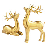 Maxbell 2Pcs Nordic Couple Deer Statue Figurine Sculpture for Living Room Decoration
