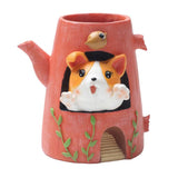 Maxbell Creative Resin Succulent Pot Garden Planter Corgi Figurine Home Decor Kettle