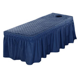 Max Massage Cosmetic Table Valance Sheet Cover with Hole 75x28inch Blue - Aladdin Shoppers