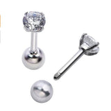 Maxbell Pair Round zircon Tragus Lip Ring Ear Cartilage Stud Earring Body Piercing