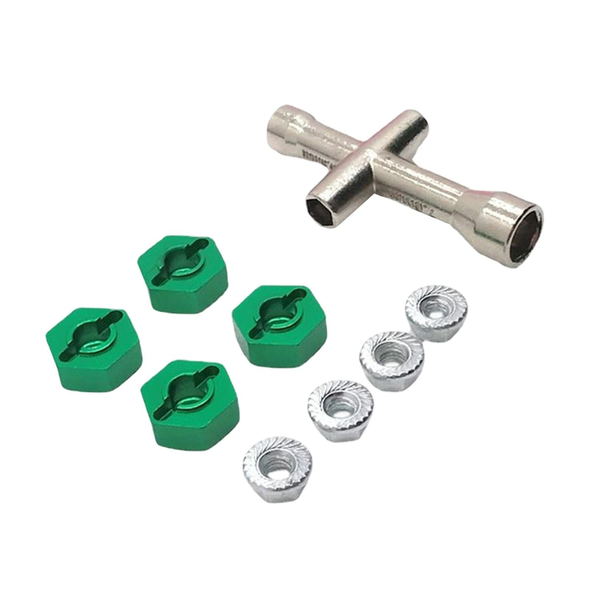 Maxbell 4pcs RC 12mm Adapter with 4 Flange Nut for MN-999 1:10 Car Replacement