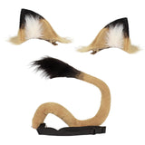 Maxbell Lion Ear and Tail Set Animal Ears Hair Clip for Halloween Fancy Dress