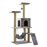 Maxbell Cat Tree Tower Sharpen Claw Toy Furniture Protector Perch Stand Hanging Ball Light Gray