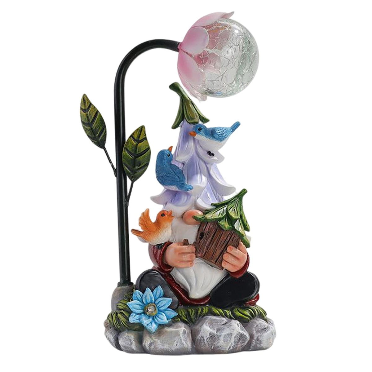 Maxbell Solar Statue Light Cute Sculpture Ornament Solar Powered Lamp for Backyard Bird House