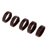 Maxbell 5 Pieces PU Leather Loop Watchband Retainer Replace Ring 24mm Dark Brown
