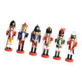 Maxbell 6Pcs Wooden Nutcracker Puppet Photography Props Christmas Decor