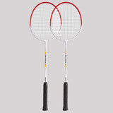 Maxbell 2Pcs Badminton Racket Lightweight 2 Player Badminton Racquet for Adults Kids Without Bag Red
