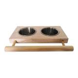 Maxbell Bird Feeding Dish Cups Parrot Food Bowl Wood Perch Stand Clamp Holder