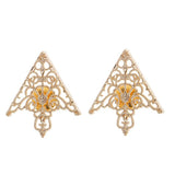 Maxbell Fashion Hollow Triangle Blouse Shirt Collar Pin Brooch Decor Gift Gold