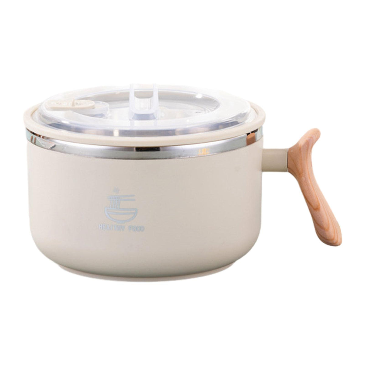 Maxbell Japanese Ramen Bowl 1200ml Portable Tableware Cereal Bowls for Office Picnic Khaki