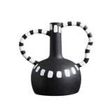 Maxbell Black and White Vase Resin Flower Vase Nordic for Home Living Room Entrance 27cmx19cmx25cm