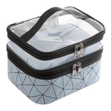 Maxbell Makeup Cosmetic Bag Transparent Visible for Toiletries Shampoo Jewelry Blue