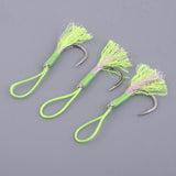Maxbell 3Pcs Fishing Assist Hooks Carbon Steel Jigging Assist Fishing Hooks 3-0