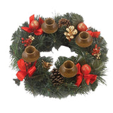 Maxbell Christmas Advent Wreath Candlestick Xmas Table Centerpiece Candleholder Brown