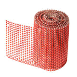 Max 24 Rows 10 Yard Diamond Mesh Wrap Rhinestone Ribbon Wedding DIY Craft Red