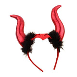 Maxbell Cute Horn Headband Cosplay Costume Headdress Party Favor for Role Play Red