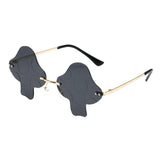 Maxbell Mushroom Sun Glasses Irregular Rimless for Costume Cosplay Photo Prop Grey
